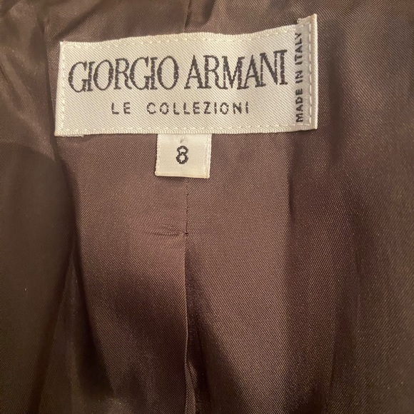 Giorgio Armani Chocolate Virgin Wool Single Breasted Blazer - Picture 6 of 9